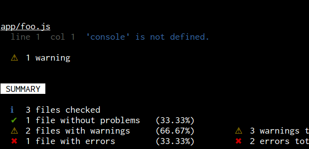 JSHint Stylish Summary